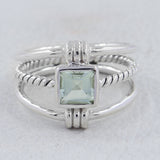 925 Sterling Silver Blue Topaz Ring