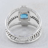 925 Sterling Silver Blue Topaz Ring