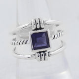 925 Sterling Silver Blue Topaz Ring