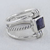925 Sterling Silver Blue Topaz Ring
