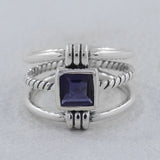 925 Sterling Silver Blue Topaz Ring