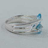 Blue Topaz Designer Silver Rings