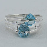 Blue Topaz Designer Silver Rings