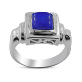 Larimar Gemstone Designer Silver Rings