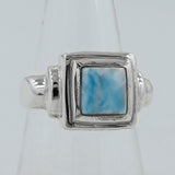 Larimar Gemstone Designer Silver Rings