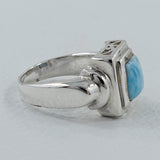 Larimar Gemstone Designer Silver Rings