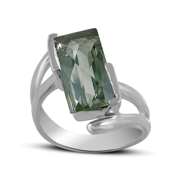Green Amethyst Sterling Silver Rings