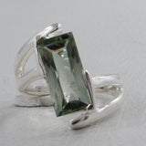 Green Amethyst Sterling Silver Rings