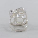 Rainbow Moonstone Silver Rings