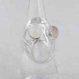Rainbow Moonstone Silver Rings