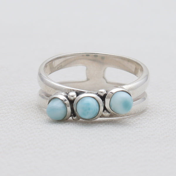 925 Sterling Silver Blue Larimar Rings