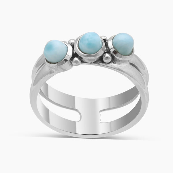 925 Sterling Silver Blue Larimar Rings