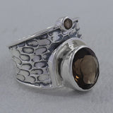 925 Sterling Silver Smoky Quartz Rings