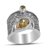925 Sterling Silver Citrine Rings