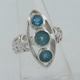 925 Sterling Silver Blue Topaz Rings