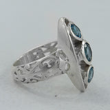 925 Sterling Silver Blue Topaz Rings
