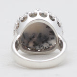 Natural Malachite Silver Rings