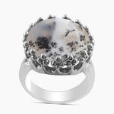 Natural Malachite Silver Rings