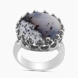 Natural Malachite Silver Rings
