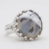 Natural Malachite Silver Rings