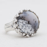 Natural Malachite Silver Rings