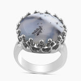 Natural Malachite Silver Rings