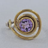 Natural Amethyst  Silver Ring