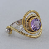 Natural Amethyst  Silver Ring