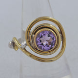 Natural Amethyst  Silver Ring