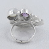 Rainbow Moonstone 925 Sterling Silver Ring