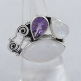 Rainbow Moonstone 925 Sterling Silver Ring