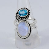 Natural Labradorite Silver Rings