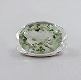 Green Amethyst Silver Ring