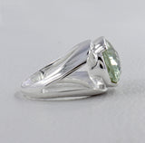Green Amethyst Silver Ring