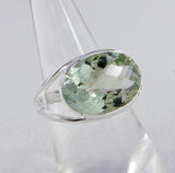 Green Amethyst Silver Ring