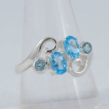 Blue Topaz Designer Silver Ring