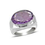 Green Amethyst Silver Ring