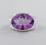 Green Amethyst Silver Ring