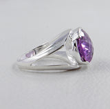 Green Amethyst Silver Ring