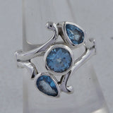 925 Sterling Silver Blue Topaz Ring