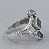 925 Sterling Silver Blue Topaz Ring