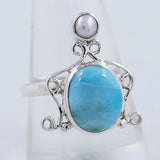 925 Sterling Silver Larimar Ring
