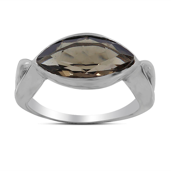 Natural Rainbow Moonstone Silver Ring