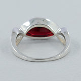 Natural Rainbow Moonstone Silver Ring