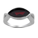 Natural Rainbow Moonstone Silver Ring