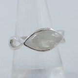 Natural Rainbow Moonstone Silver Ring