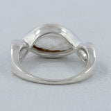 Natural Rainbow Moonstone Silver Ring