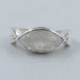 Natural Rainbow Moonstone Silver Ring