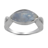 Natural Rainbow Moonstone Silver Ring