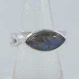 Natural Rainbow Moonstone Silver Ring